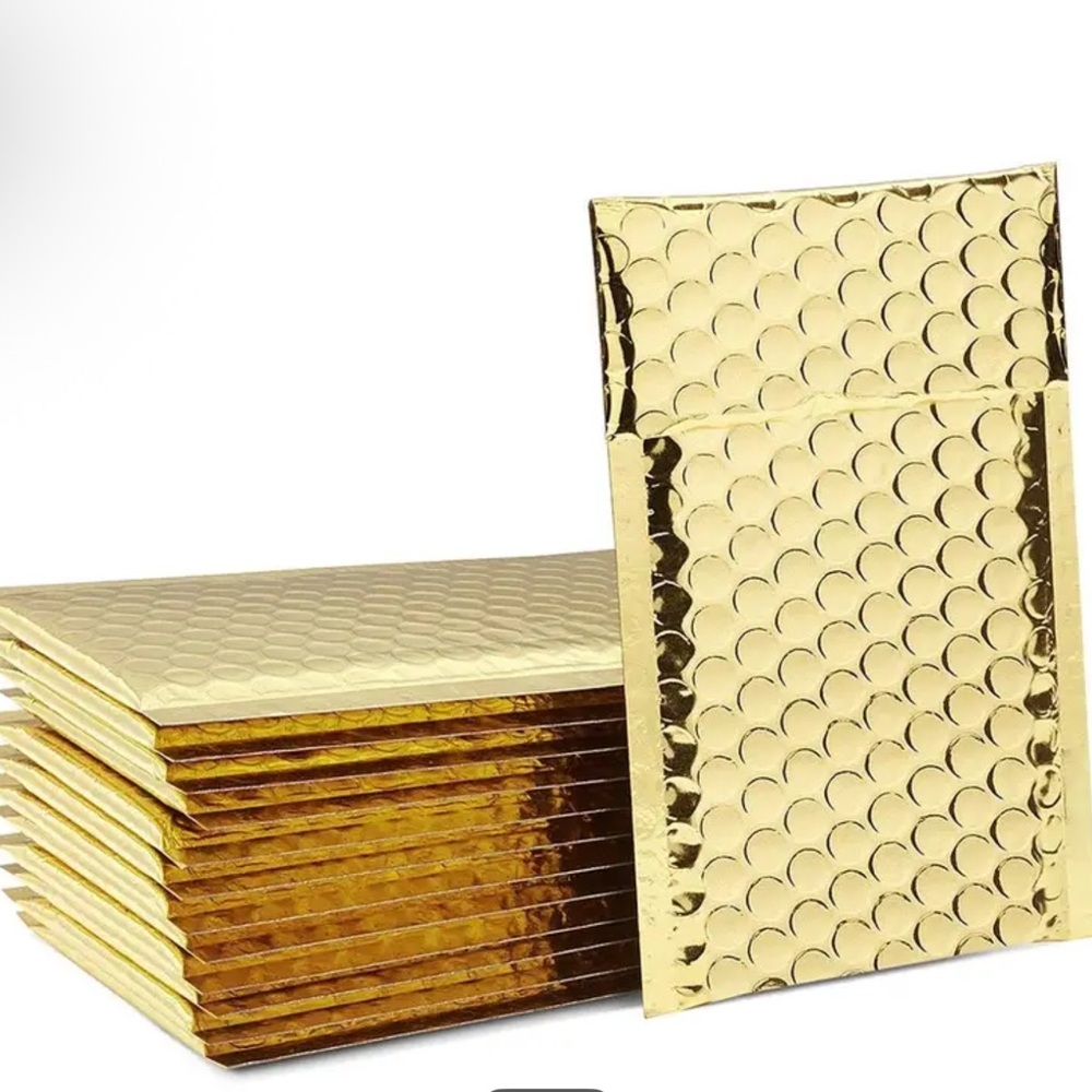 15 ct 8"x4" Metallic Gold Bubble Mailers